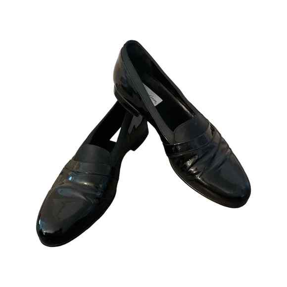 Men's Size 13 Black Genuine Patent Leather & Satin - Tuxedo Loafers - Picture 2 of 4